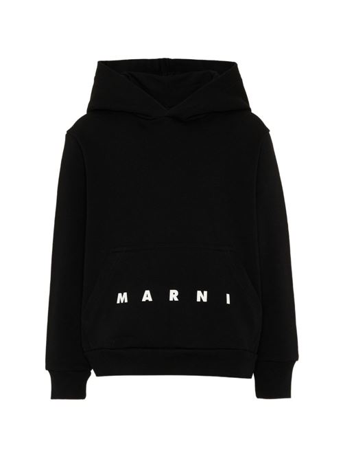 Felpa unisex bambino Marni Kids nera con cappuccio e logo MARNI KID | M01883M00V00M900